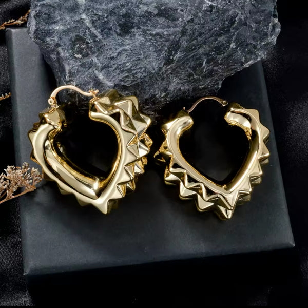 Spiked Chunky Heart Earrings