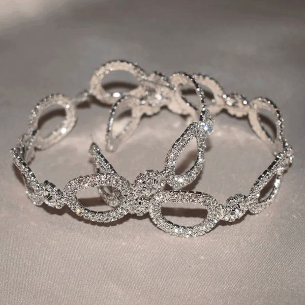 Ebony Rhinestone Circle Hoops