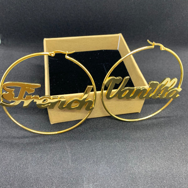 Classic Name Hoop Earrings