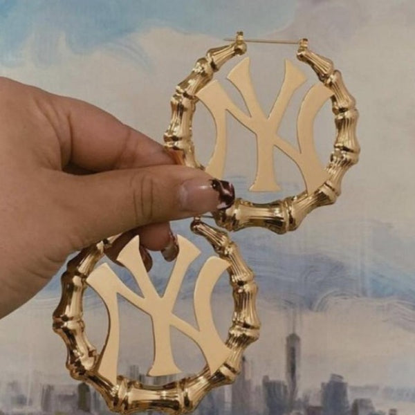 Yankees Bamboo Earrings
