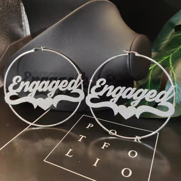 Sparkly Name Hoops