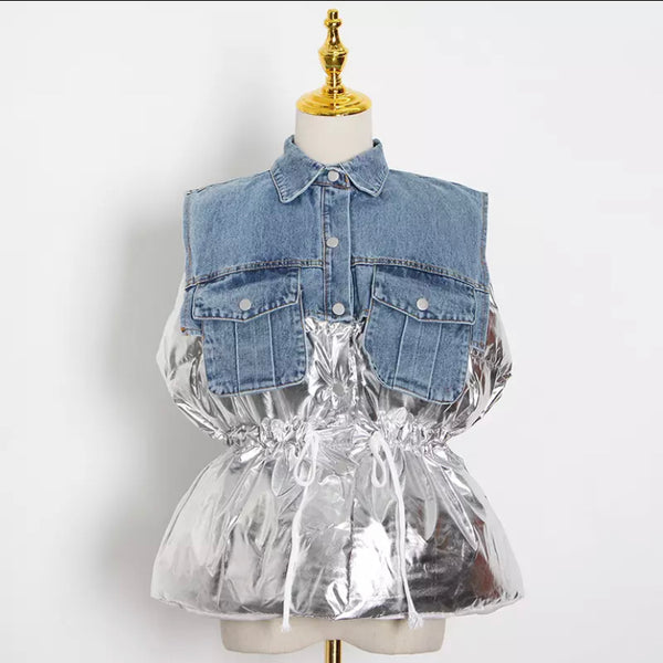 High St. Denim Puffer Vest