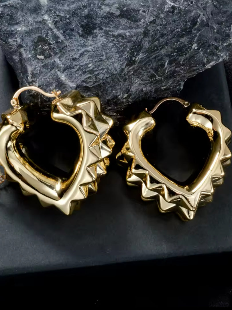 Spiked Chunky Heart Earrings