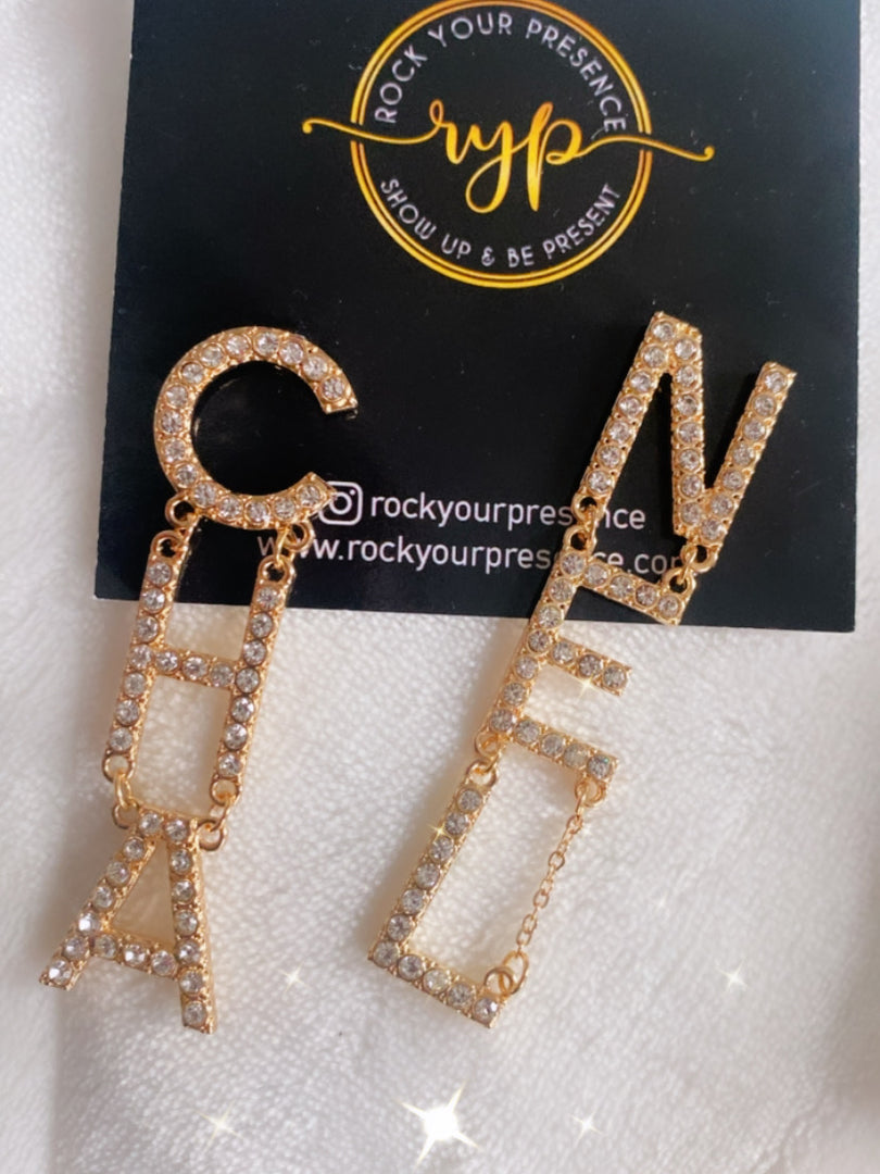 Zjewels Shiny C Letter Earrings for Women/Girls