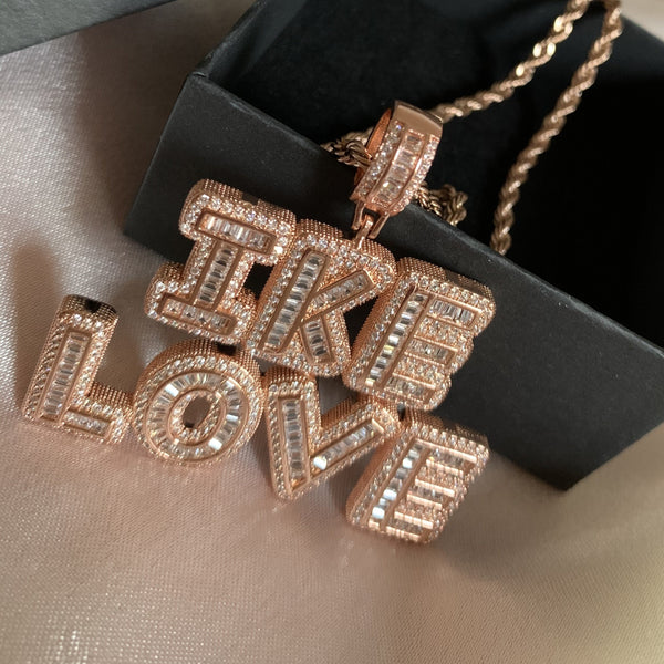 Rosegold Baguette Drip Necklace (Stack Style)