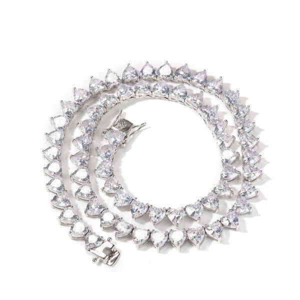 Tennis Heart Necklace & Bracelet Set