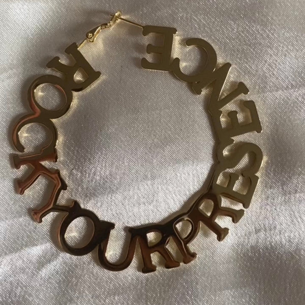 ROCK YOUR PRESENCE Letter Hoops