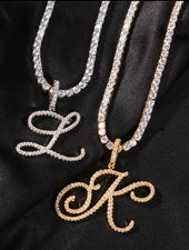 Chani Icy Script Letter Necklace