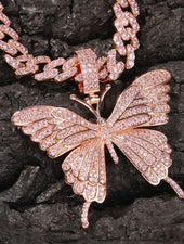 Full Iced Out Butterfly Bling Cuban